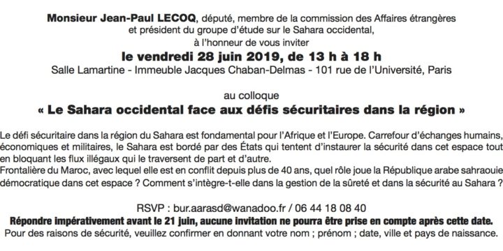 Colloque « Le Sahara occidental face aux défis sécuritaires dans la région »