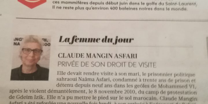 Humanite, 10 juillet 2019, La femme du jour Claude Mangin